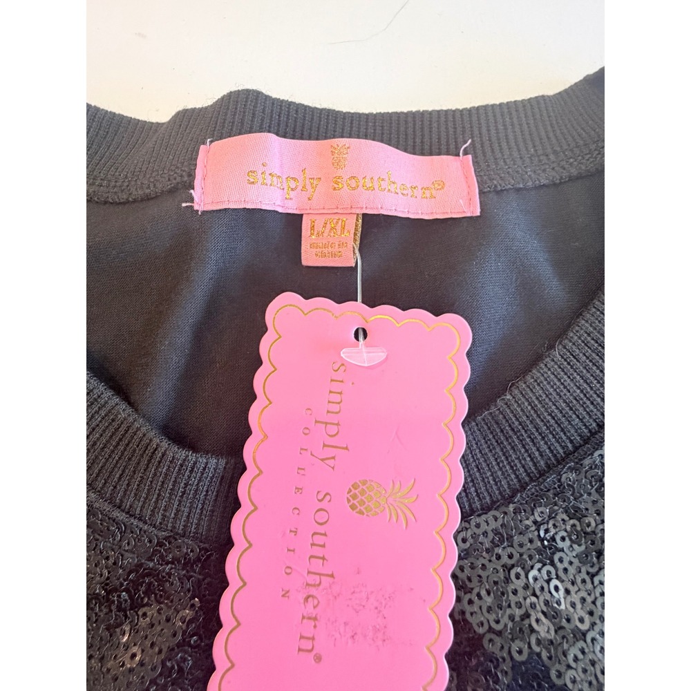 Simply Southern Classy Until The Game Starts Sequin Football T-Shirt Dress L/XL - Picture 7 of 8